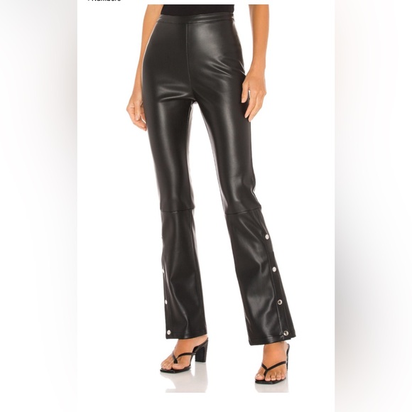 Line & Dot Pants - Line & Dot Kourtney Vegan Leather Pant in Black
